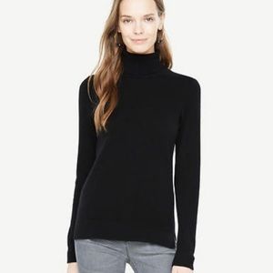 Ann Taylor Black Cashmere Turtleneck